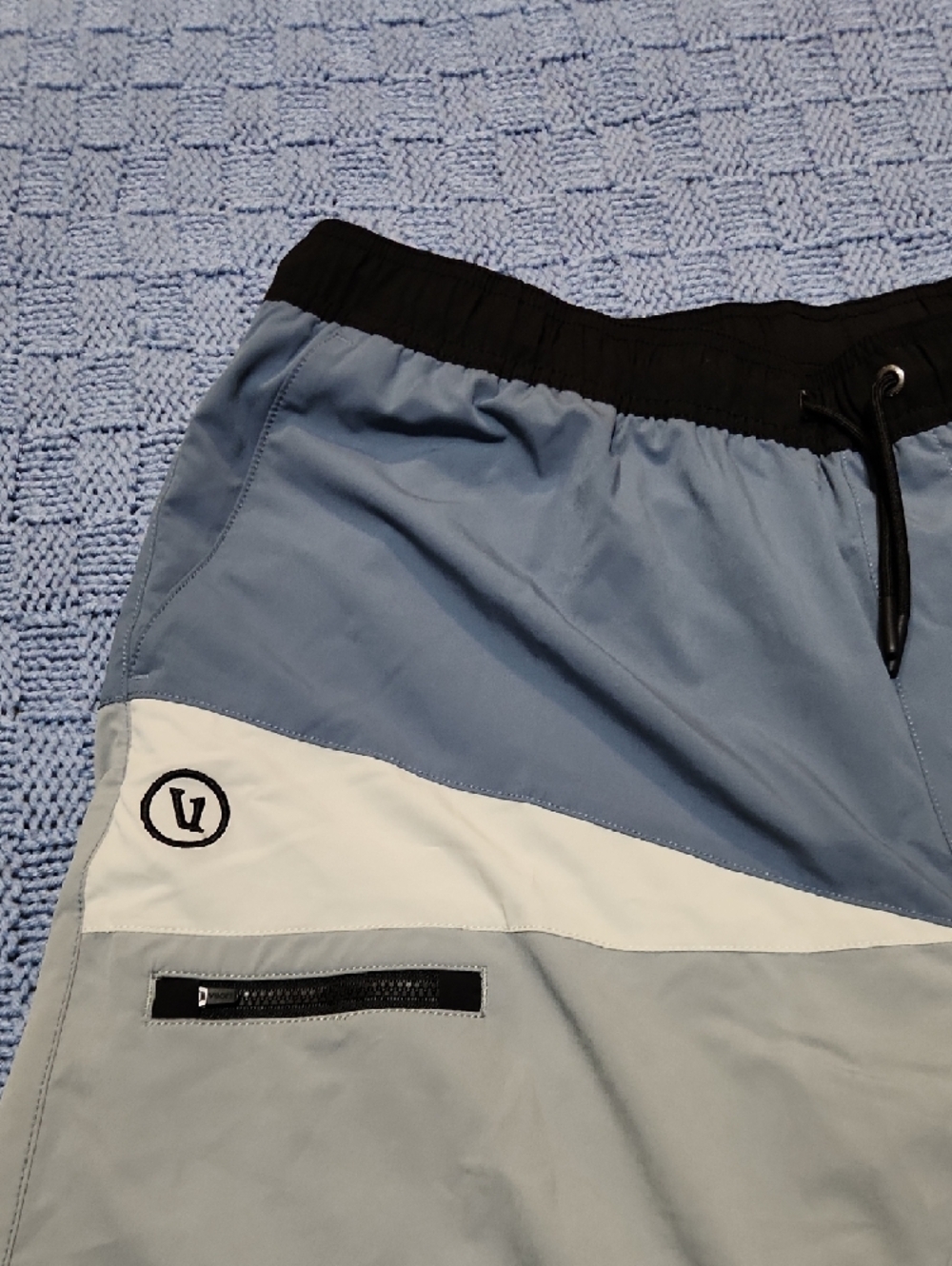 Vuori Slate Blue Athletic Shorts with Black Waistband - Picture 3 of 8